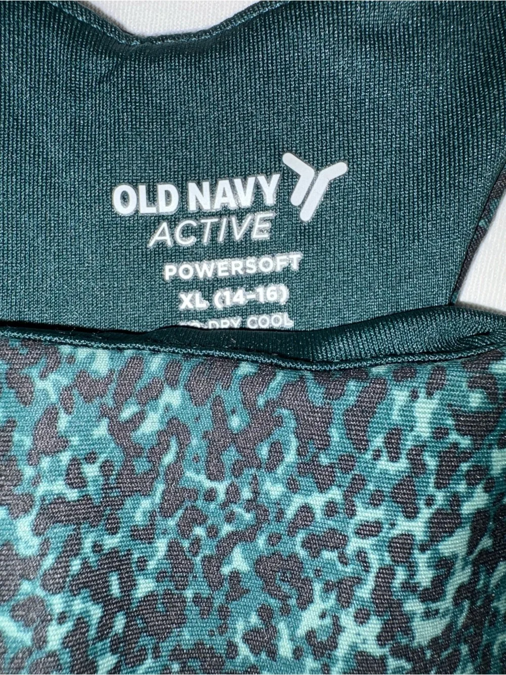 Old Navy Green Speckled Racerback Crop Top